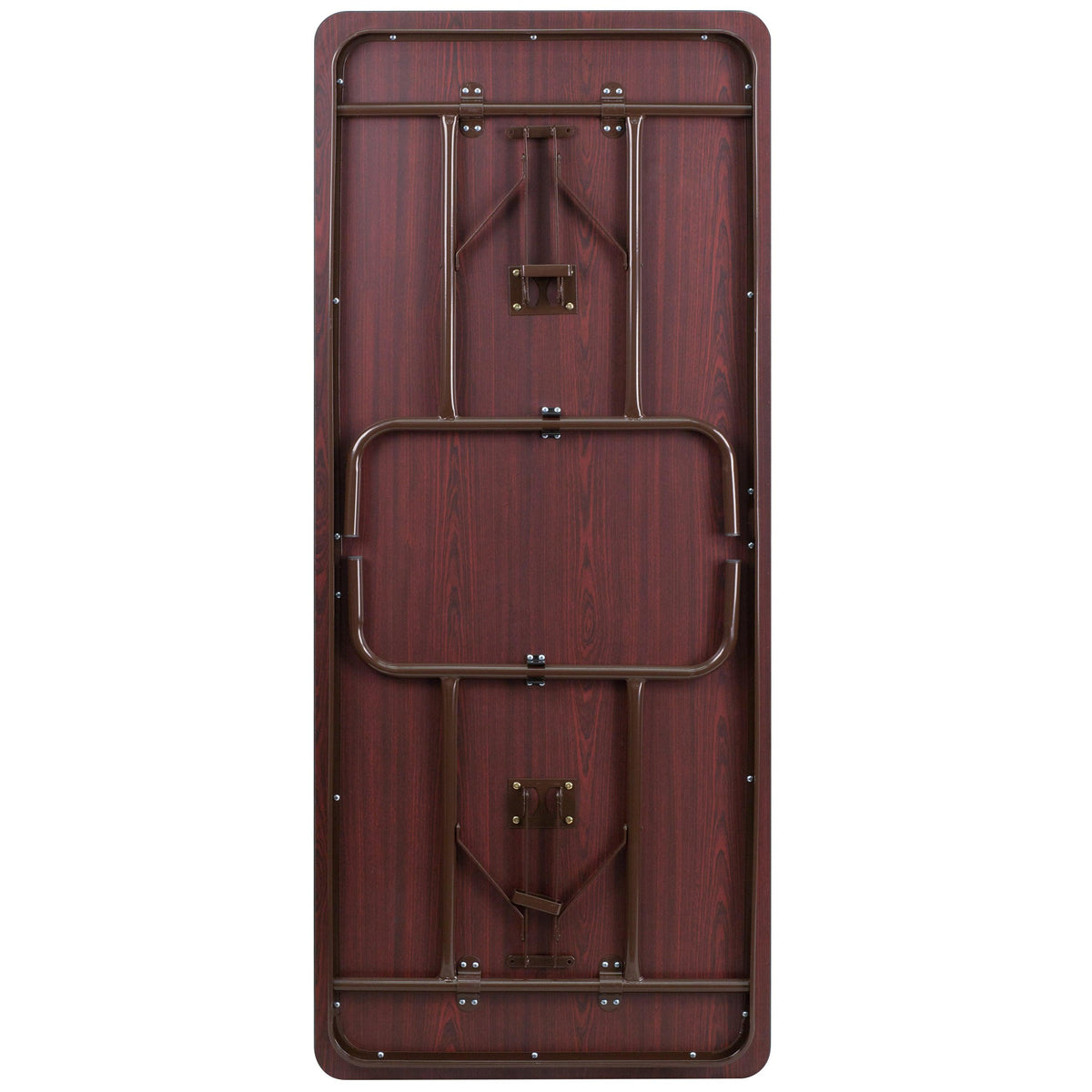 6-Foot High Pressure Mahogany Laminate Folding Banquet & Catering Table