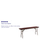 6-Foot Mahogany Melamine Laminate Folding Training/Seminar Table - Event Table