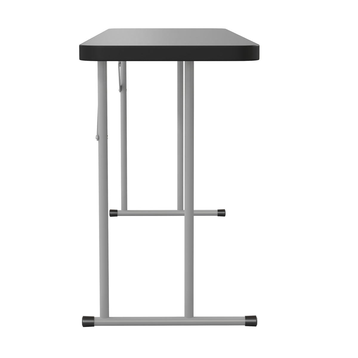 Black |#| 6-Foot Inch Rectangle Black Plastic Folding Training / Seminar Table