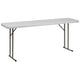 6-Foot Plastic Folding Training Table Set with 2 Crown Back Stack Chairs