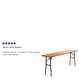 6-Foot Rectangular Wood Folding Training / Seminar Table with Clear Coated Top