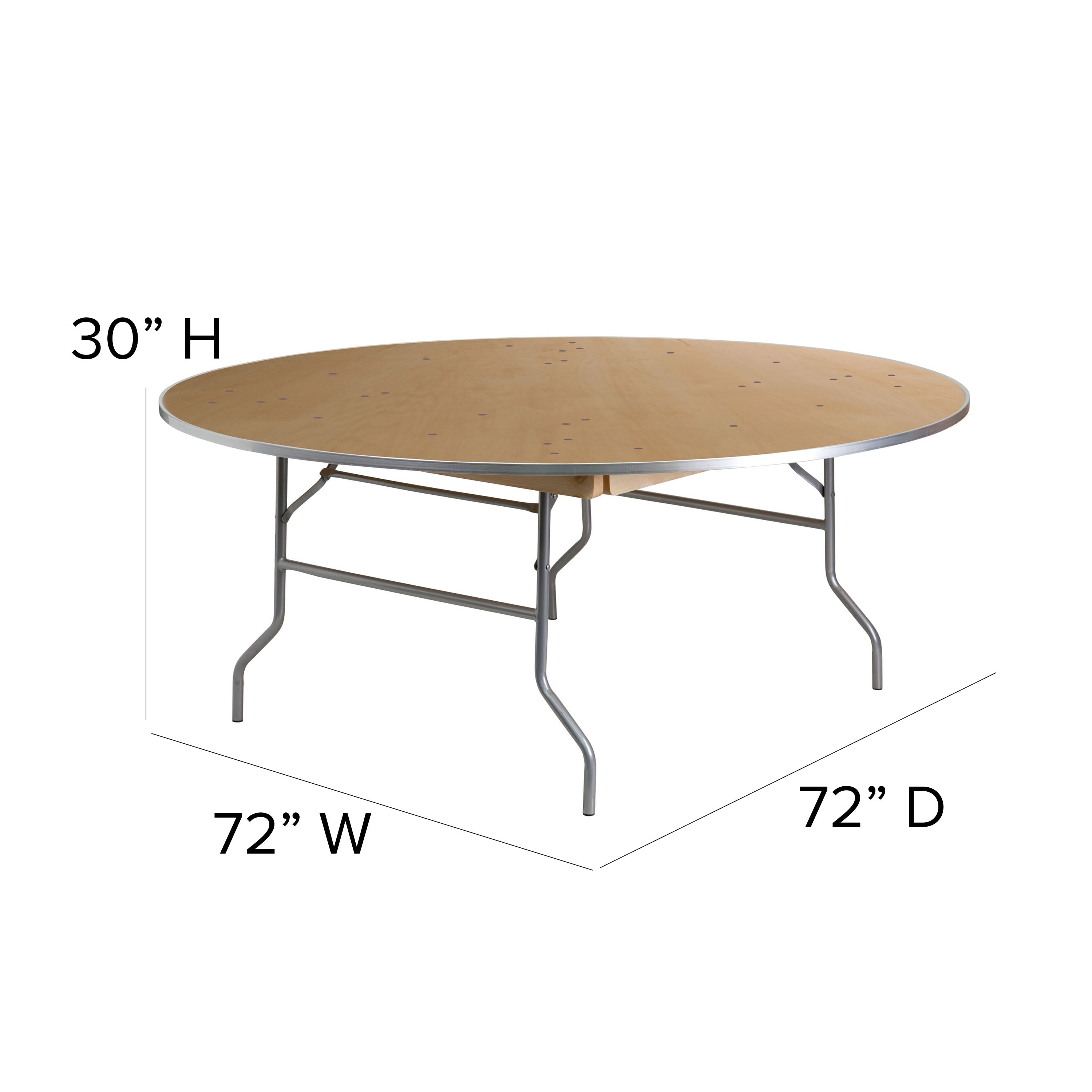 BizChair Birchwood Folding Banquet Table - Thumbnail 4