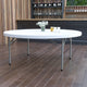 6-Foot Round White Plastic Banquet Folding Table - Event Table
