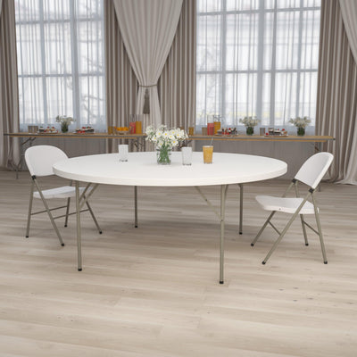 6-Foot Round Plastic Folding Table - View 2