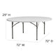 6-Foot Round Granite White Plastic Folding Table - Banquet / Event Folding Table