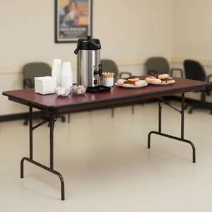 Bizchair-6-foot-mahogany-laminate-table-coffee-station