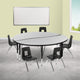 Grey |#| 60inch Circle Wave Activity Table Set with 12inch Student Stack Chairs, Grey/Black