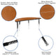 Oak |#| 60inch Circle Wave Activity Table Set with 16inch Student Stack Chairs, Oak/Black