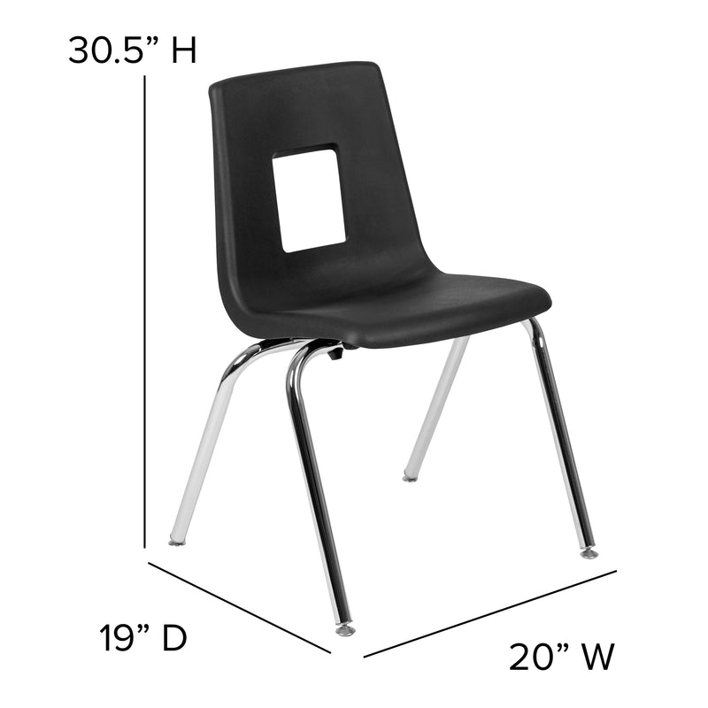 Oak |#| 60inch Circle Wave Activity Table Set with 18inch Student Stack Chairs, Oak/Black