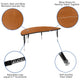 Oak |#| 60inch Half Circle Wave Collaborative Oak Kids Adjustable Height Activity Table