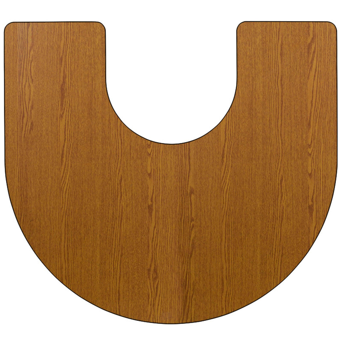 Oak |#| 60inchW x 66inchL Horseshoe Oak Thermal Laminate Adjustable Activity Table