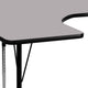 Gray |#| 60inchW x 66inchL Horseshoe Grey Thermal Laminate Adjustable Activity Table