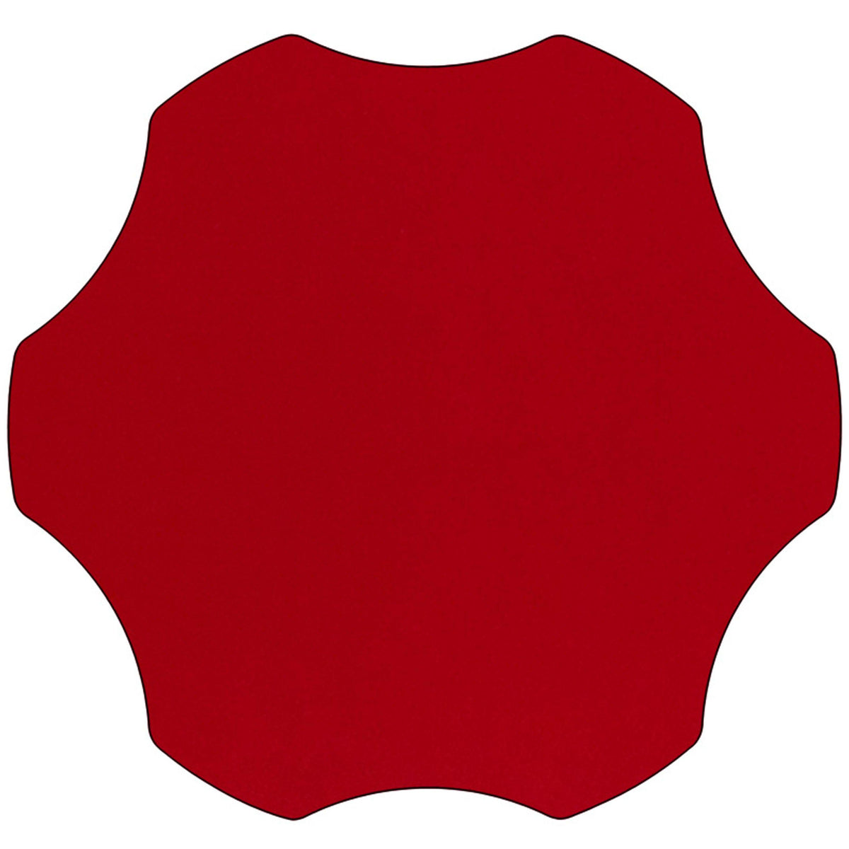 Red |#| 60inch Flower Red Thermal Laminate Activity Table - Height Adjustable Short Legs