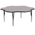 60'' Flower Thermal Laminate Activity Table - Height Adjustable Short Legs