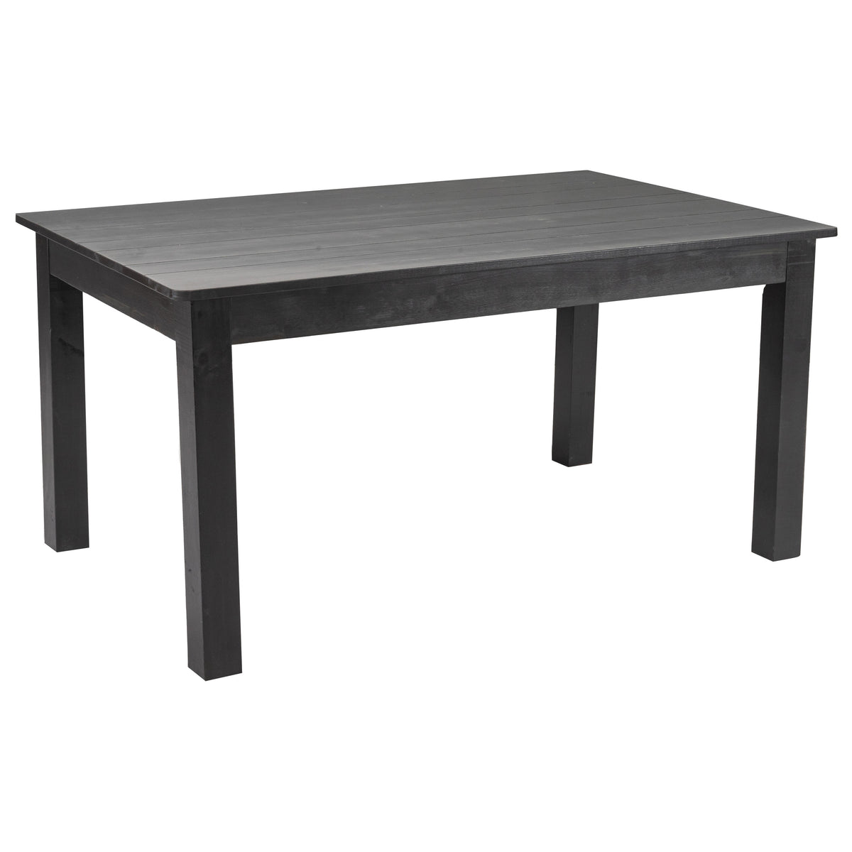 Black Wash |#| 60inch x 38inch Rectangular Black Wash Solid Pine Farm Dining Table