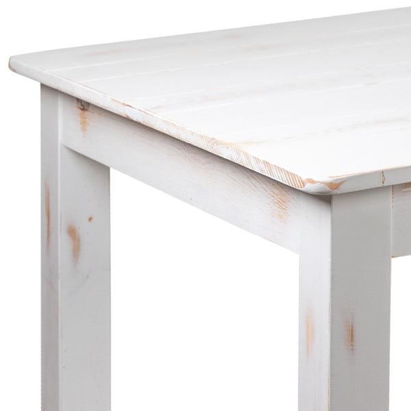 Antique Rustic White |#| 60inch x 38inch Rectangular Antique Rustic White Solid Pine Farm Dining Table