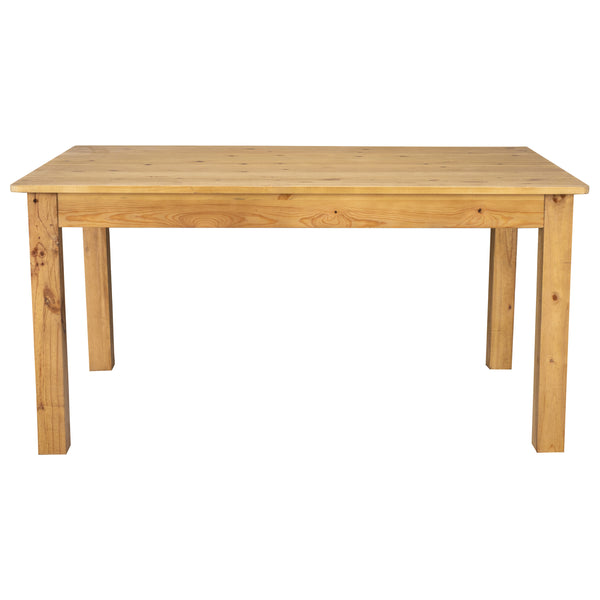 Light Natural |#| 60inch x 38inch Rectangular Light Natural Solid Pine Farm Dining Table