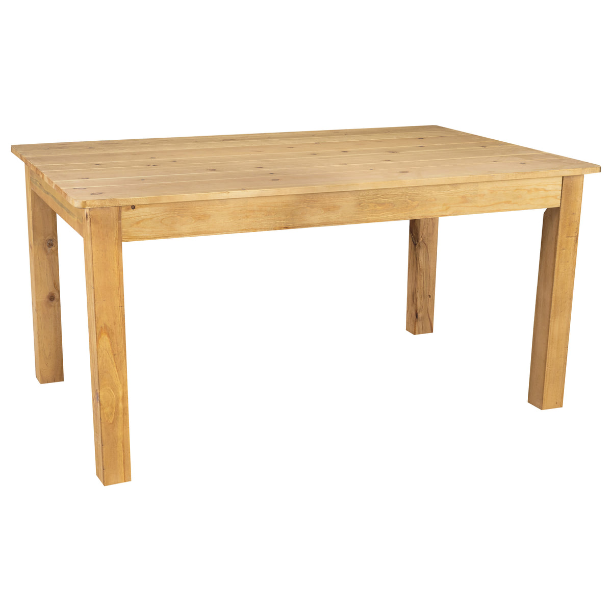 Light Natural |#| 60" x 38" Rectangular Light Natural Solid Pine Farm Dining Table
