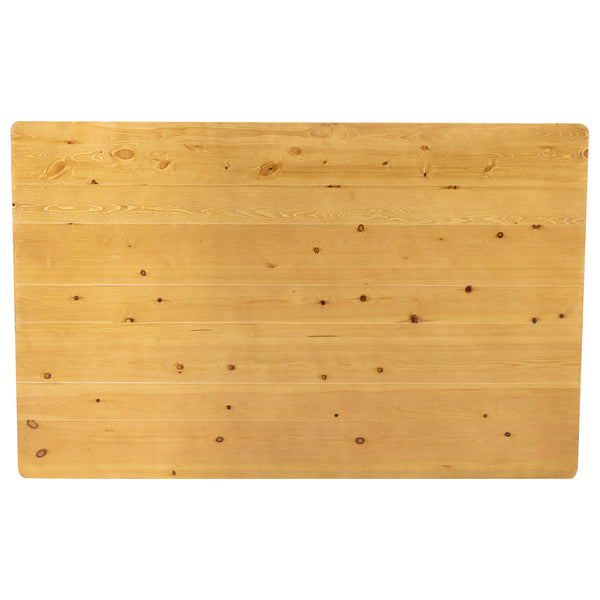 Light Natural |#| 60" x 38" Rectangular Light Natural Solid Pine Farm Dining Table