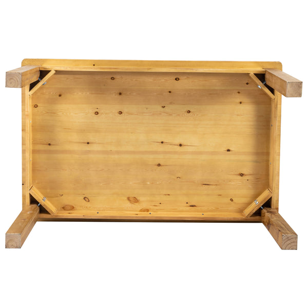Light Natural |#| 60" x 38" Rectangular Light Natural Solid Pine Farm Dining Table