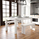 Antique Rustic White |#| 60" x 38" Rectangular Antique Rustic White Solid Pine Farm Dining Table