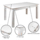 Antique Rustic White |#| 60" x 38" Rectangular Antique Rustic White Solid Pine Farm Dining Table