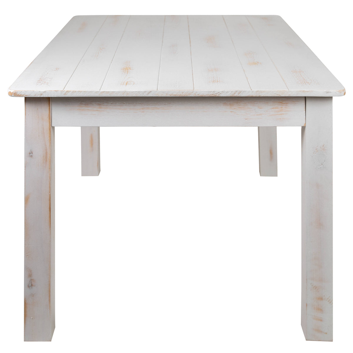 Antique Rustic White |#| 60" x 38" Rectangular Antique Rustic White Solid Pine Farm Dining Table