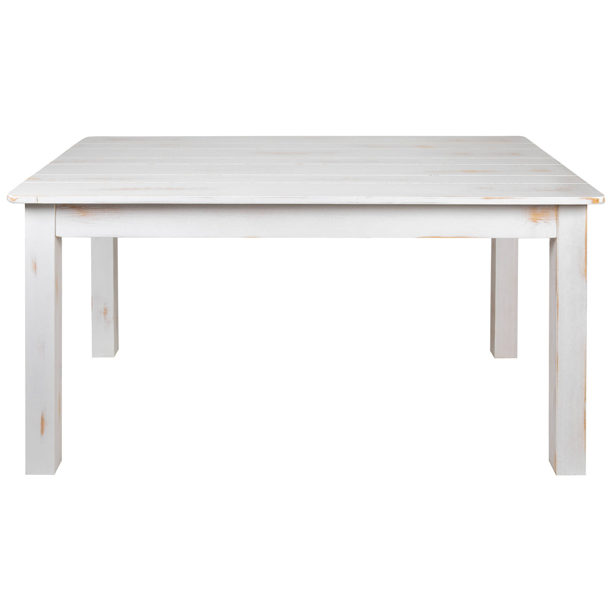 Antique Rustic White |#| 60" x 38" Rectangular Antique Rustic White Solid Pine Farm Dining Table