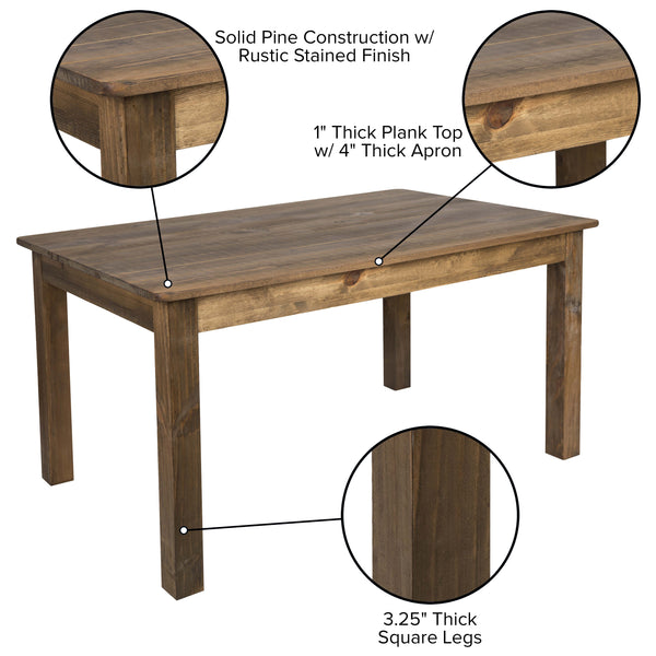 Antique Rustic |#| 60" x 38" Rectangular Antique Rustic Solid Pine Farm Dining Table