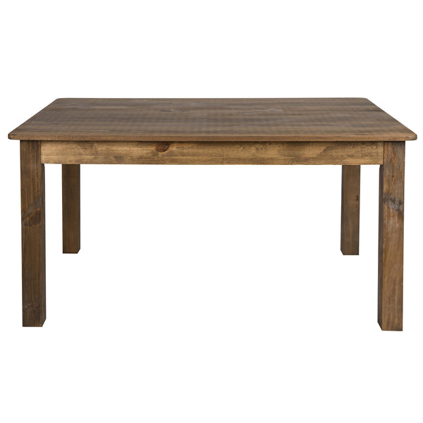 Antique Rustic |#| 60" x 38" Rectangular Antique Rustic Solid Pine Farm Dining Table