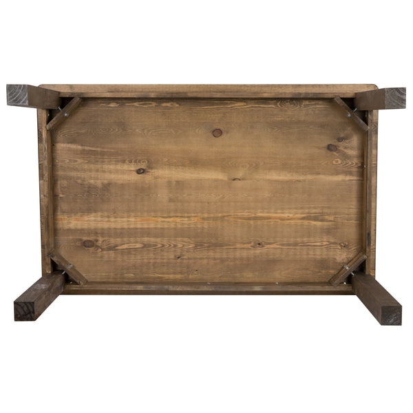 Antique Rustic |#| 60" x 38" Rectangular Antique Rustic Solid Pine Farm Dining Table