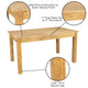 Light Natural |#| 60" x 38" Rectangular Light Natural Solid Pine Farm Dining Table