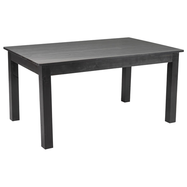 Black Wash |#| 60" x 38" Rectangular Black Wash Solid Pine Farm Dining Table