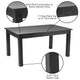 Black Wash |#| 60" x 38" Rectangular Black Wash Solid Pine Farm Dining Table