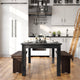 Black Wash |#| 60" x 38" Rectangular Black Wash Solid Pine Farm Dining Table