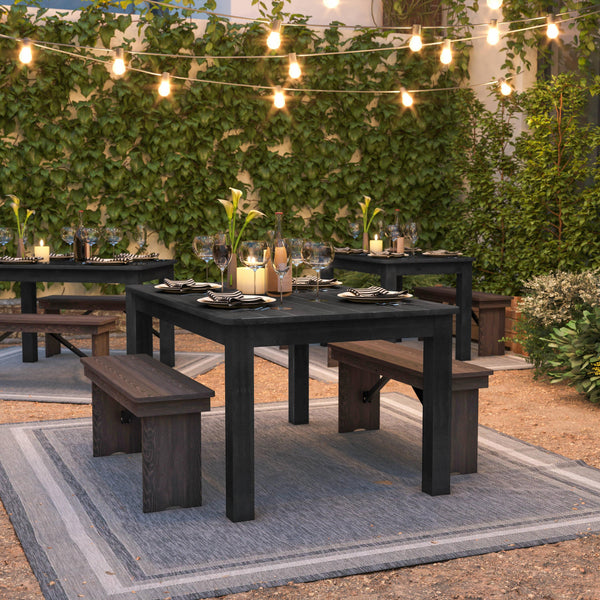 Black Wash |#| 60" x 38" Rectangular Black Wash Solid Pine Farm Dining Table