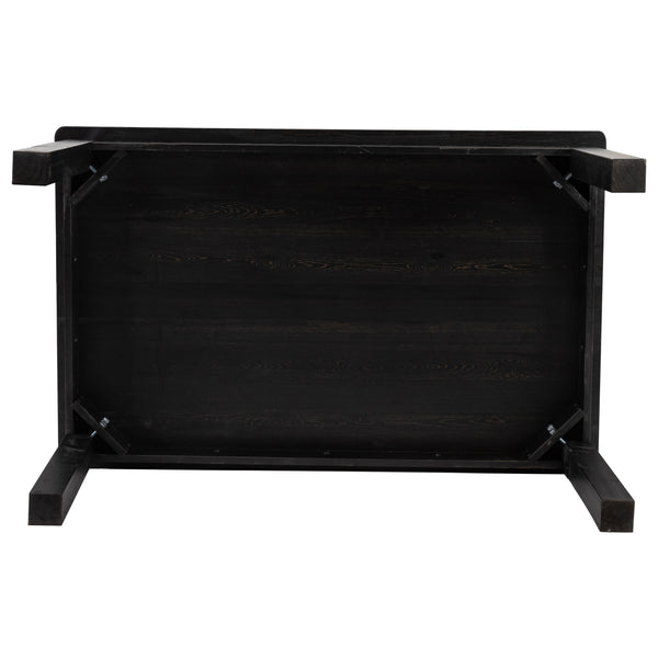 Black Wash |#| 60" x 38" Rectangular Black Wash Solid Pine Farm Dining Table