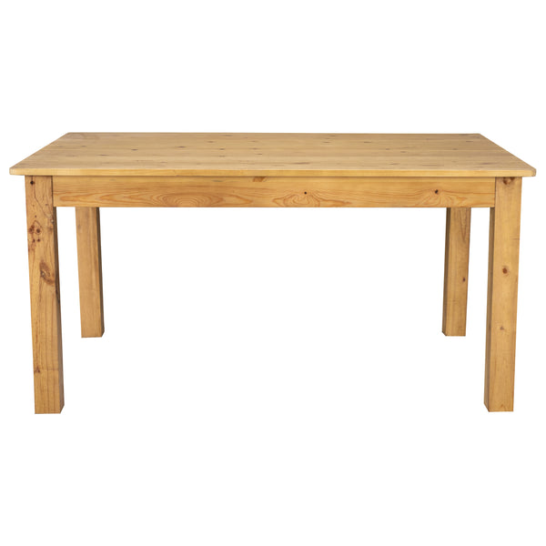 Light Natural |#| 60" x 38" Rectangular Light Natural Solid Pine Farm Dining Table
