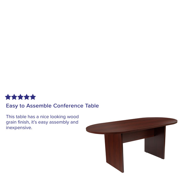 Mahogany |#| 6 Foot (72 inch) Classic Oval Conference Table in Mahogany - Meeting Table