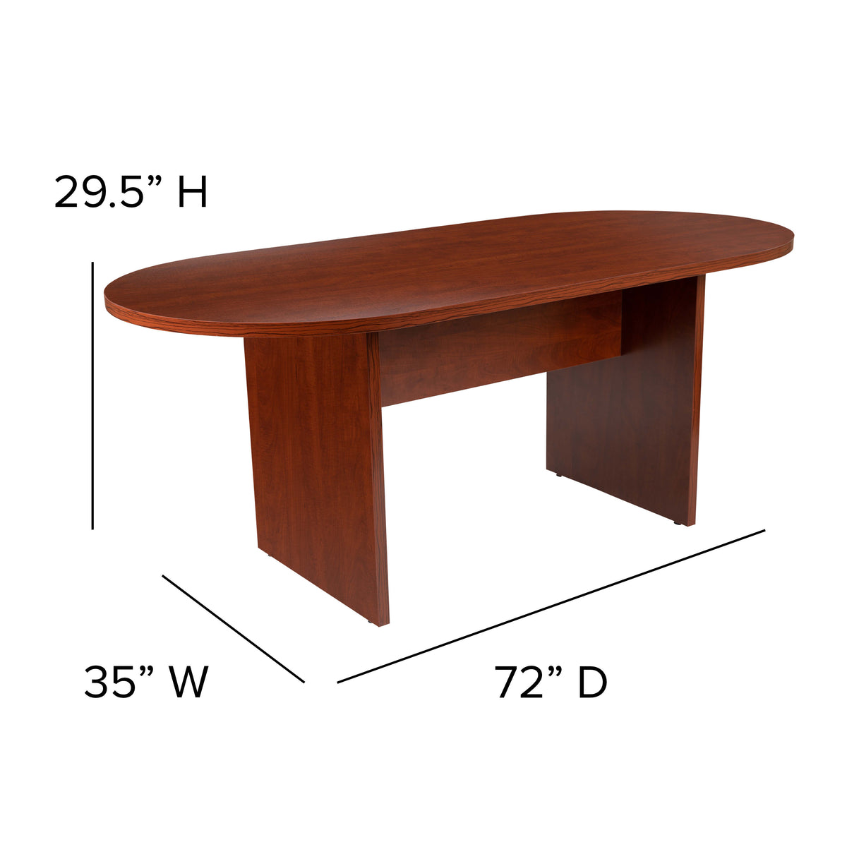 Cherry |#| 6 Foot (72 inch) Classic Oval Conference Table in Cherry - Meeting Table