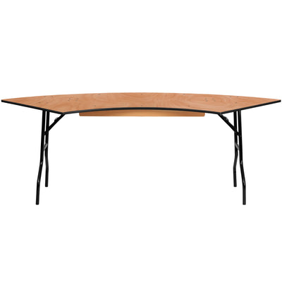 7.25 ft. x 2.5 ft. Serpentine Wood Folding Banquet Table - View 1