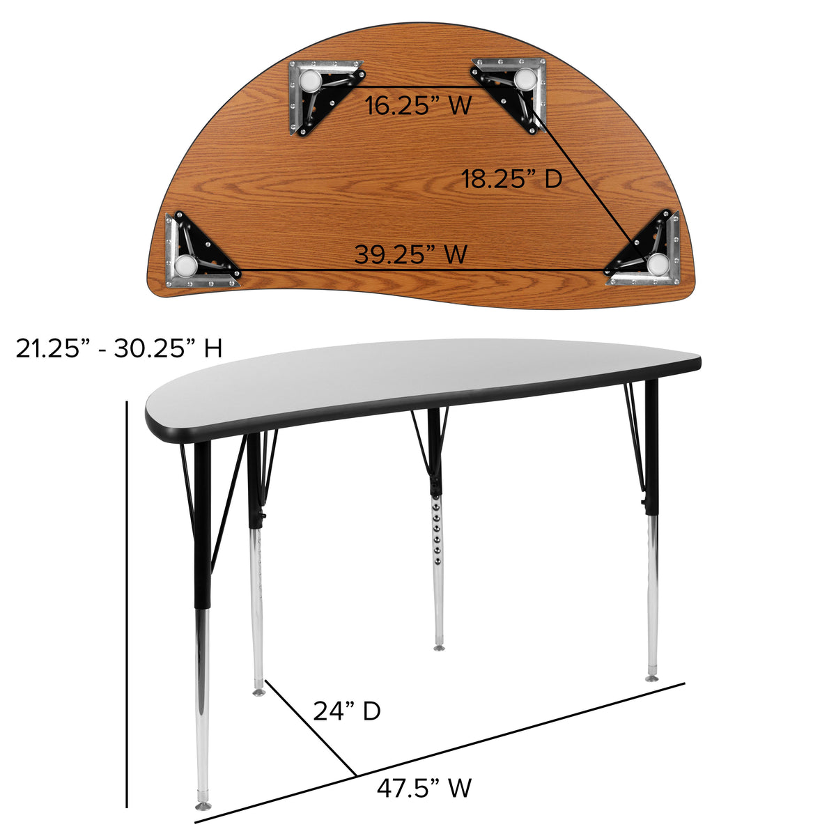 Grey |#| 76inch Oval Wave Activity Table Set with 16inch Student Stack Chairs, Grey/Black