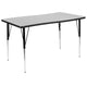 Grey |#| 76inch Oval Wave Activity Table Set with 16inch Student Stack Chairs, Grey/Black