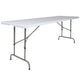 8-Foot Height Adjustable Granite White Plastic Folding Event Table