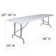 8-Foot Height Adjustable Granite White Plastic Folding Event Table