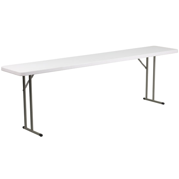 8-Foot Granite White Plastic Folding Training / Seminar Table