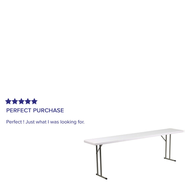 8-Foot Granite White Plastic Folding Training / Seminar Table