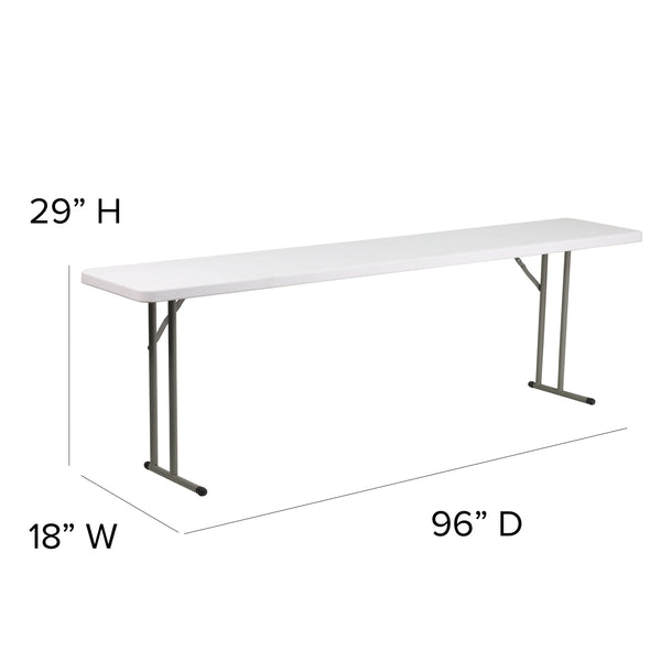 8-Foot Granite White Plastic Folding Training / Seminar Table