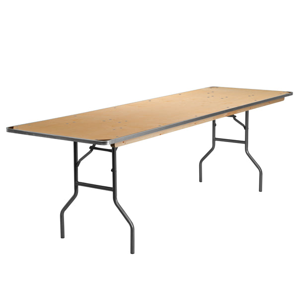 WAQ×DOORS　FOLDING WOOD TABLE 30x96 Wood Fold Table-Met Edge XA-3096-BIRCH-M- – BizChair