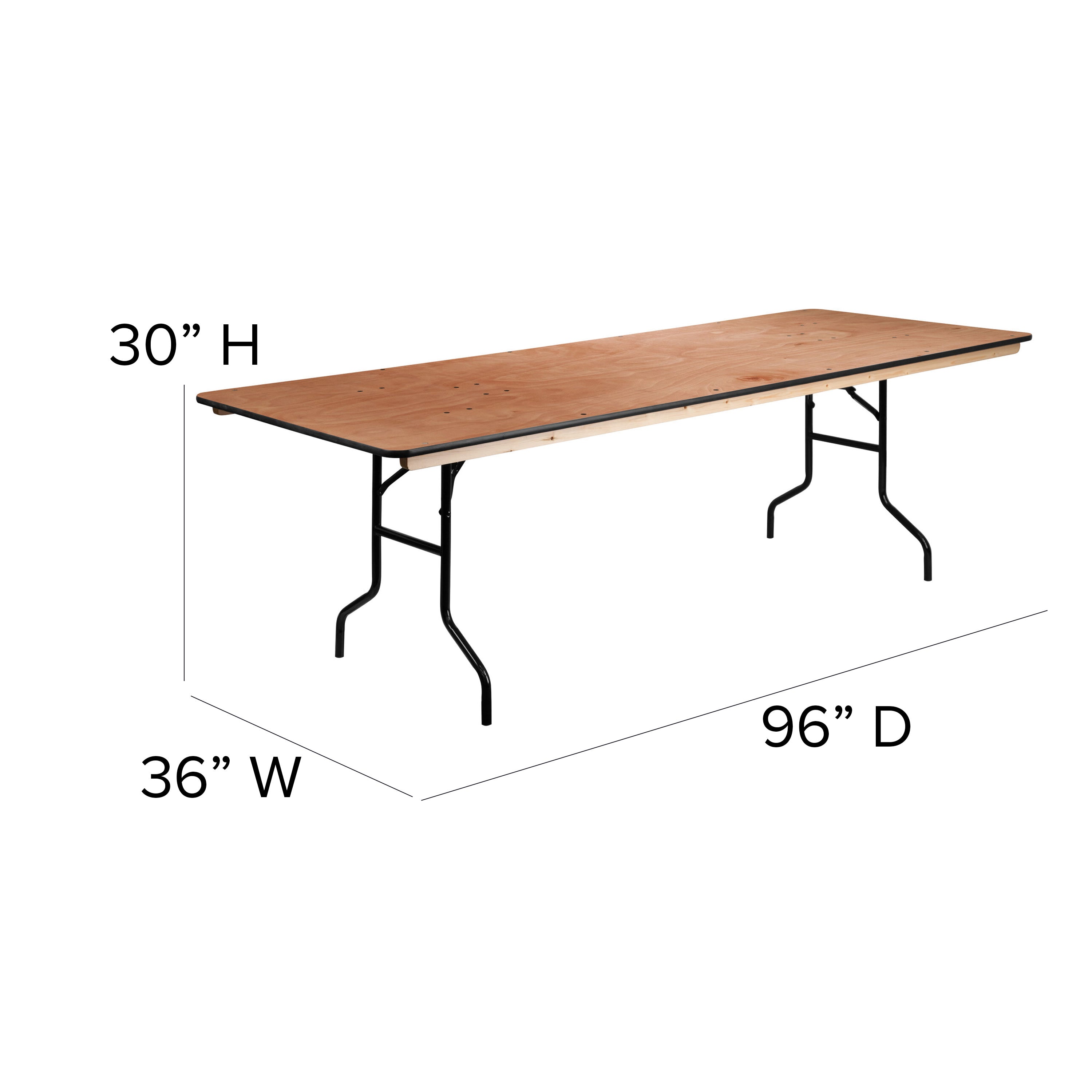 36x96 Wood Fold Table XA 3696 P BizChair